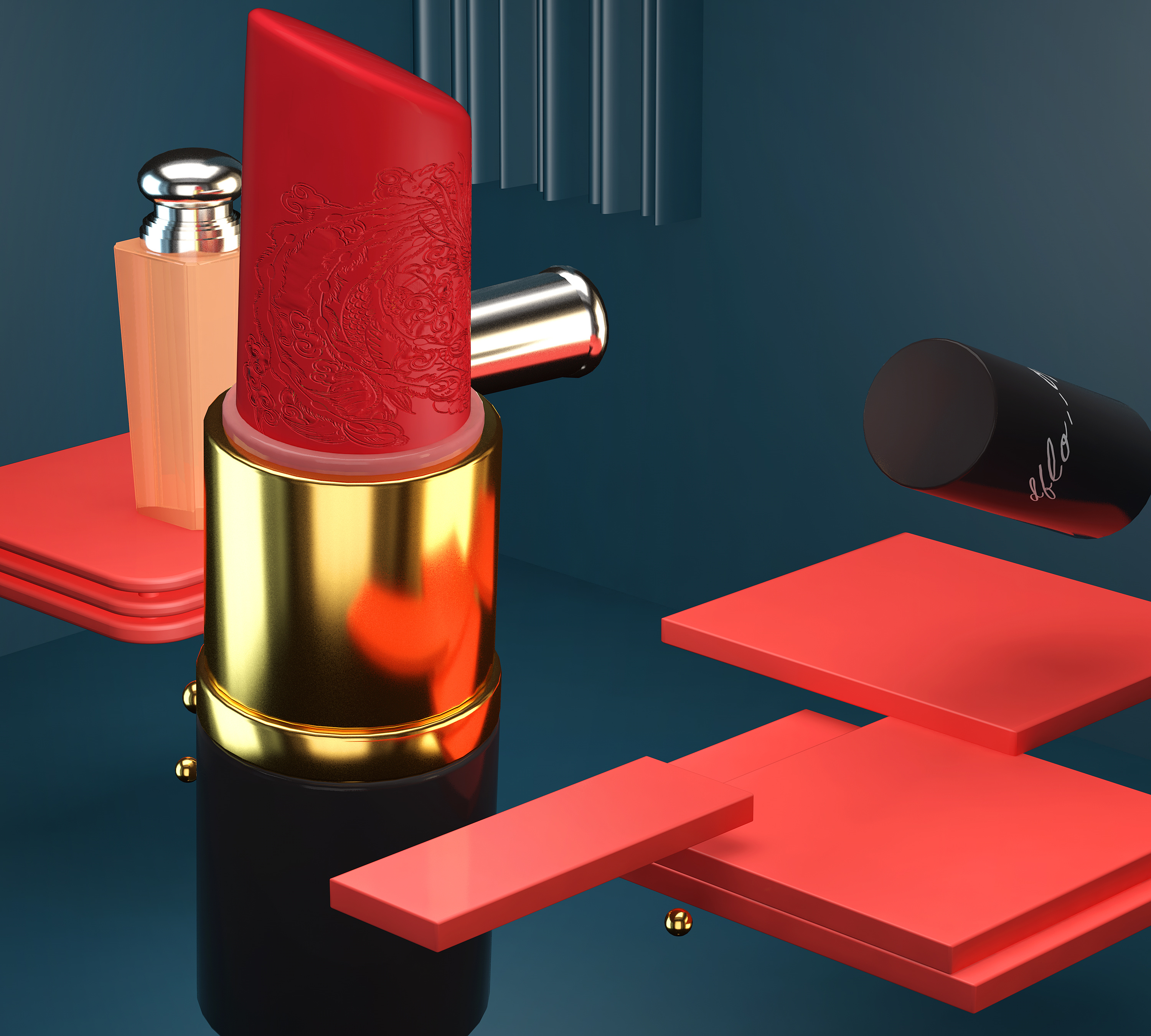 口红 三维动态设计 c4d渲染 广告片