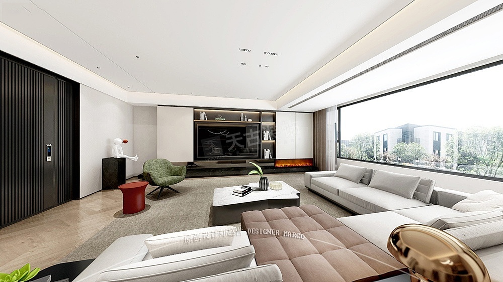 北大资源澜庭序洋房大平层装修|天古装饰极简风格设计