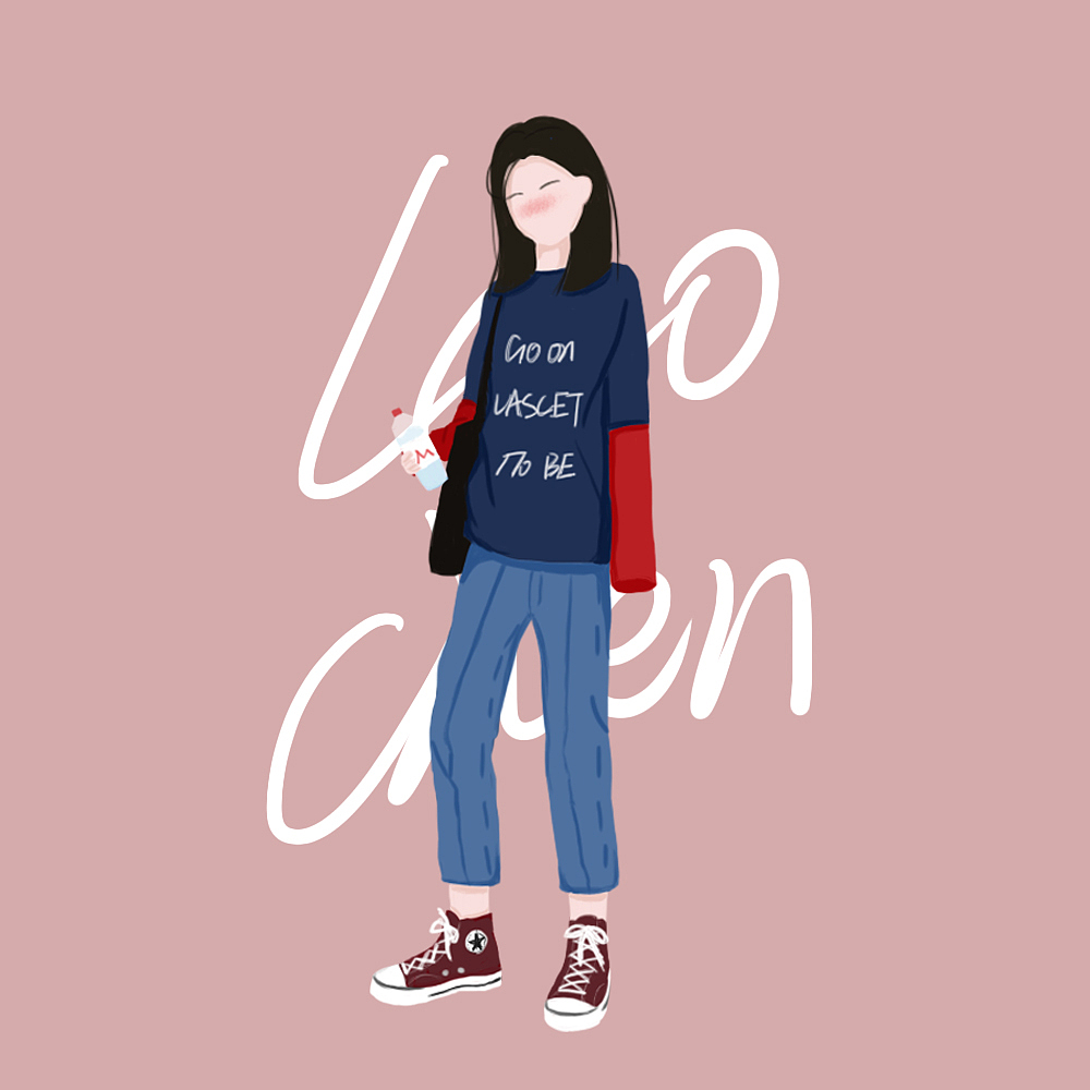 全身头像手绘插画