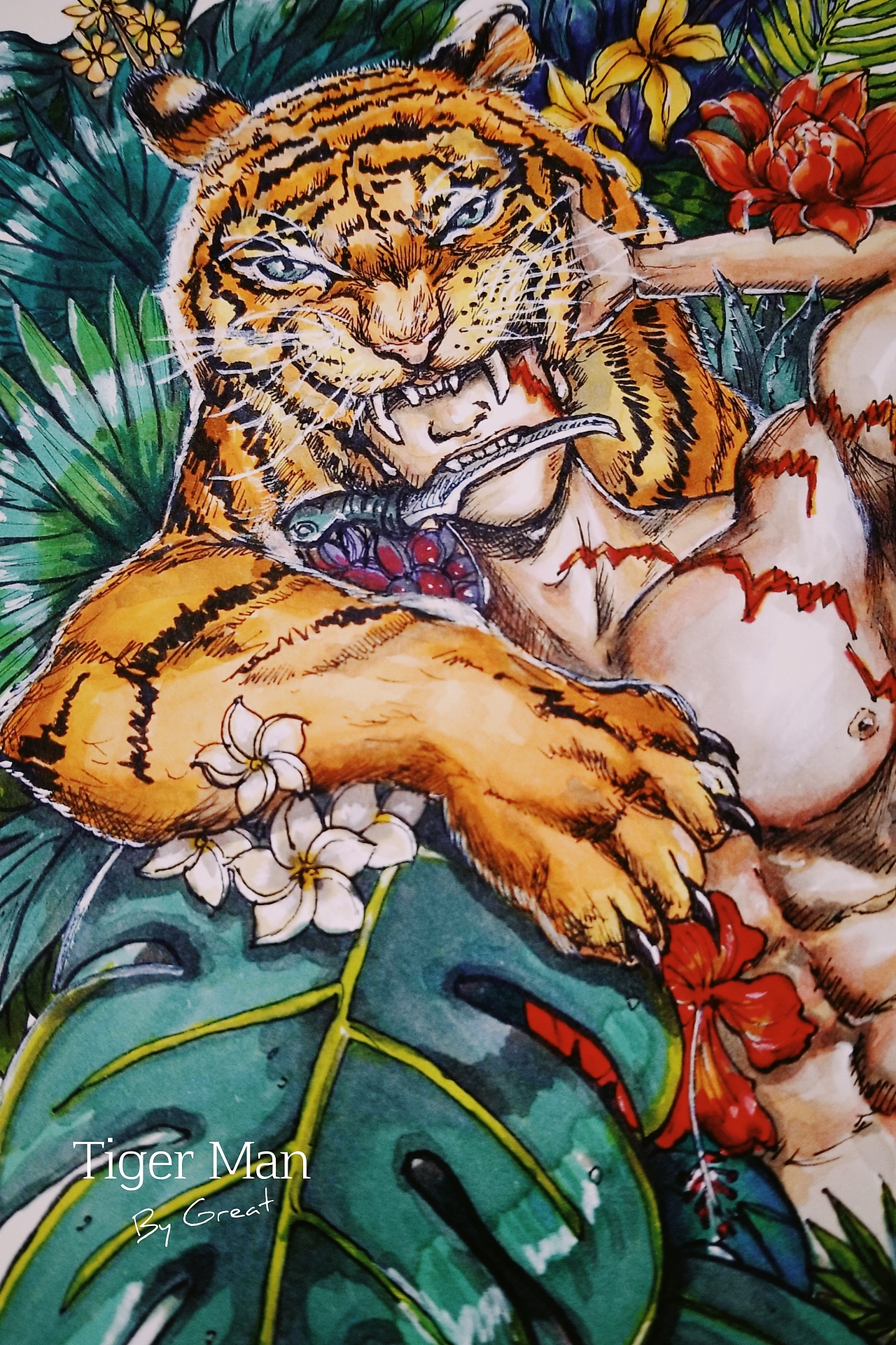 Tiger man（图ZMTc4ODg3MTIw） - 新锐潮流插画 - 站酷设计师Z85615188原创素材 - 站酷ZCOOL