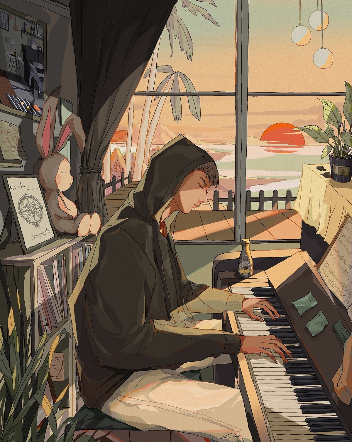 lly-弹钢琴的男孩|插画|艺术插画|爱画画的扁扁 - 原创作品 - 站酷