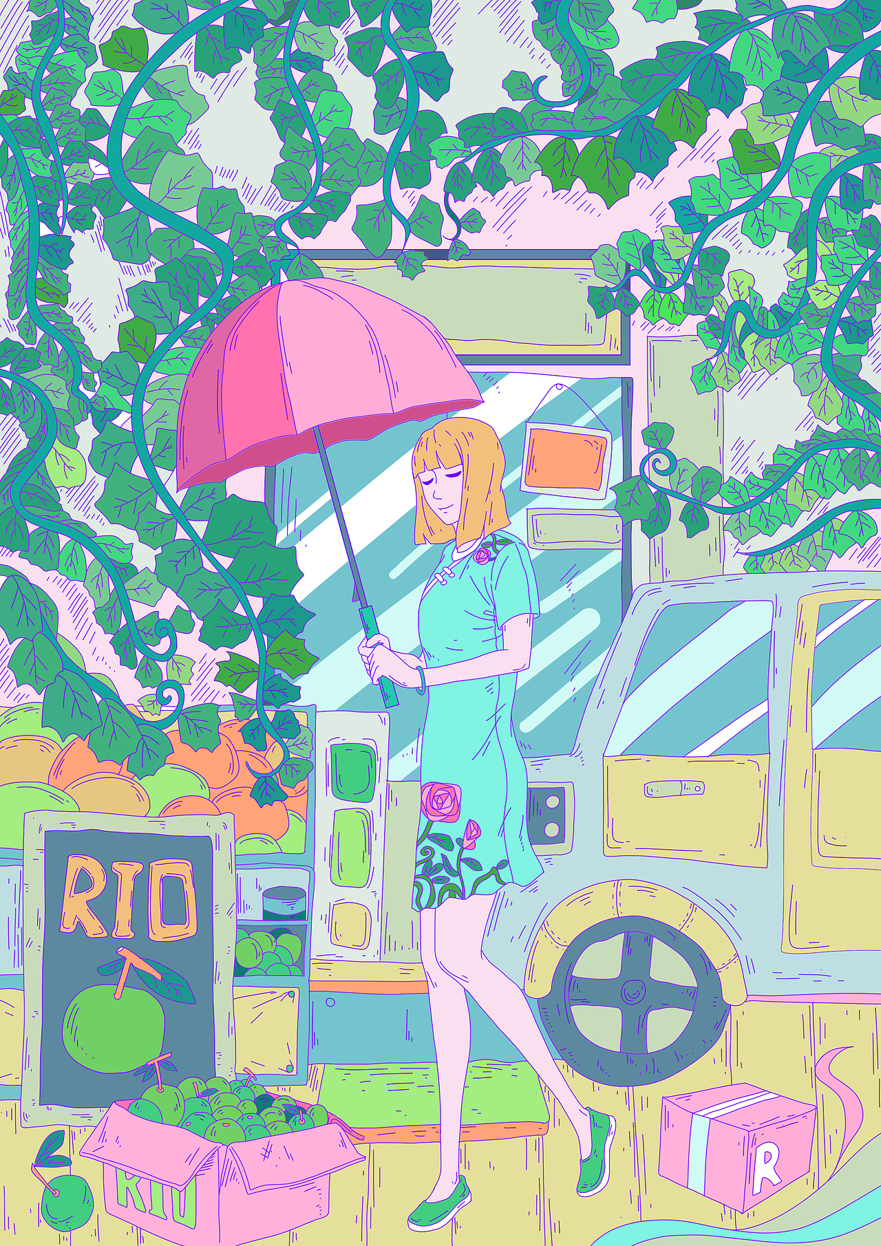 路上总会有你——RIO插画产品包装