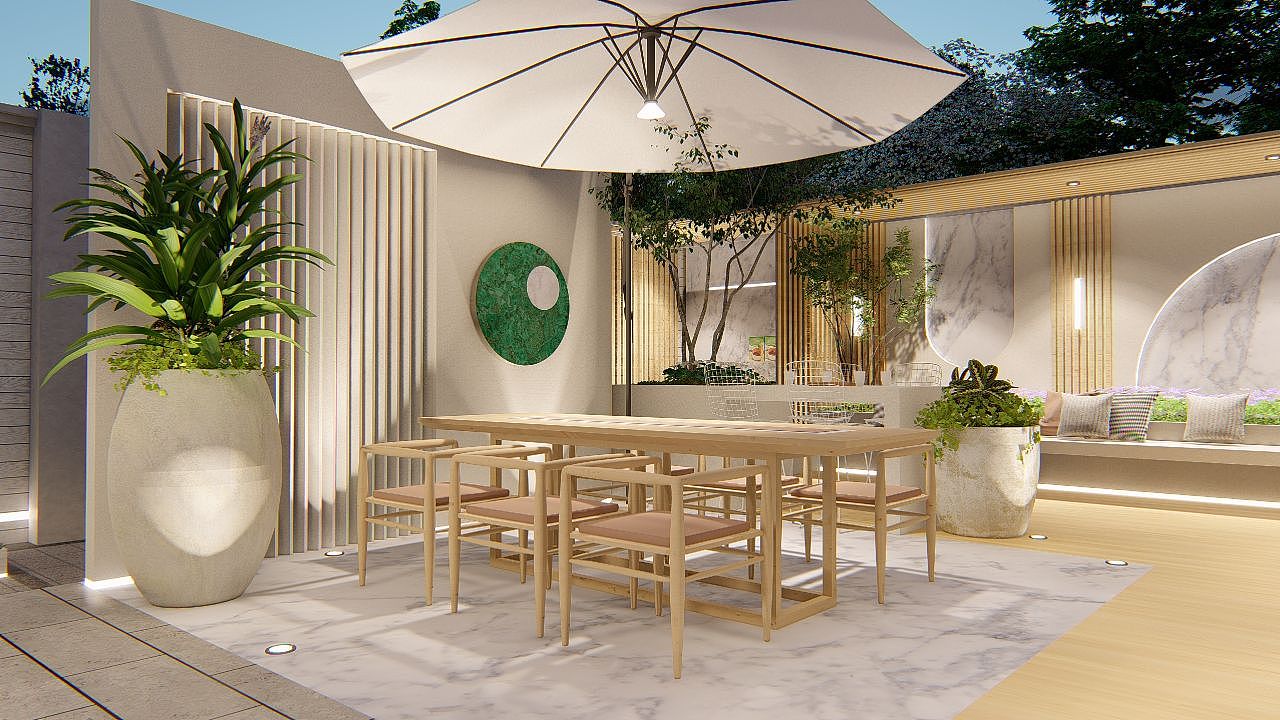 现代精致小清新庭院设计夜景氛围表现（图ZMzIyNTE5NDQ0） - 景观设计 - 站酷设计师温澜潮生_ewan原创素材 - 站酷ZCOOL