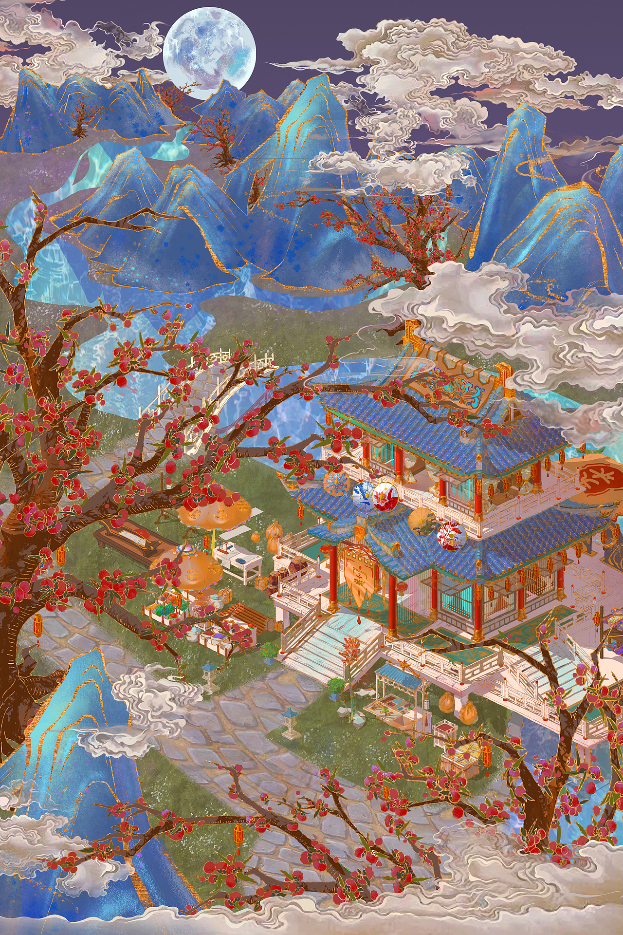 国风场景插画（图ZMjM3NjExODIw） - 商业插画 - 站酷设计师CREATIONrui原创素材 - 站酷ZCOOL