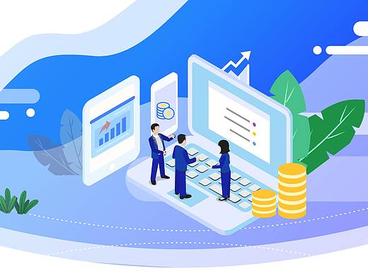 商务办公2.5D插画