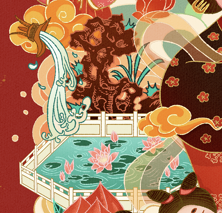 唐朝仕女送牛年祝福（图ZMjQyNTczNzY0） - 创作习作 - 站酷设计师大粘原创素材 - 站酷ZCOOL