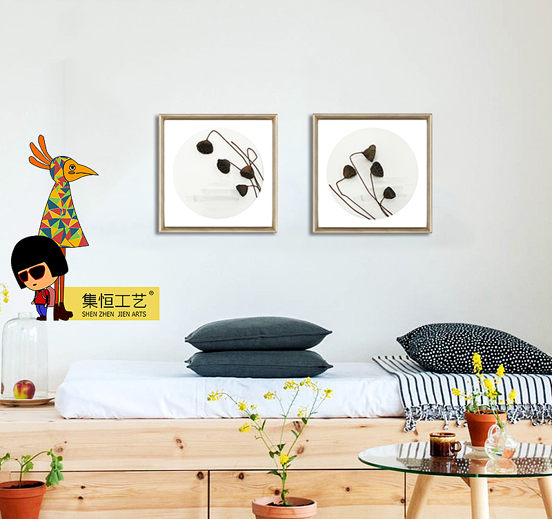实物画；装饰画、效果图、国画、大堂挂画、饰品、摆件、软装配画、室内设计、整体软装、圆框（图ZNjg2ODEyMzY=） - 工艺品设计 - 站酷设计师集恒工艺实物画原创素材 - 站酷ZCOOL