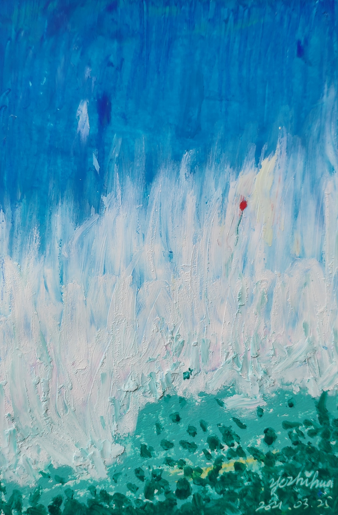 手绘重彩油画棒背景图