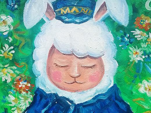品牌logo/vi设计 玛尼兔吉祥物设计 插画设计 手绘油画