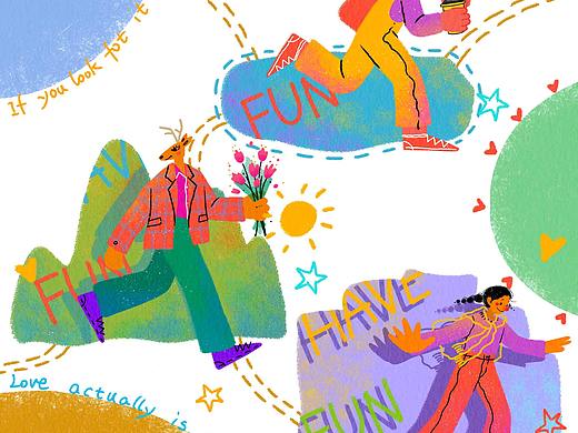 插画丨HAVE FUN（个人主页-ZNTg2Mjc4Njg=） - 创作习作 - 站酷设计师晒太阳的鹿咂原创素材 - 站酷ZCOOL