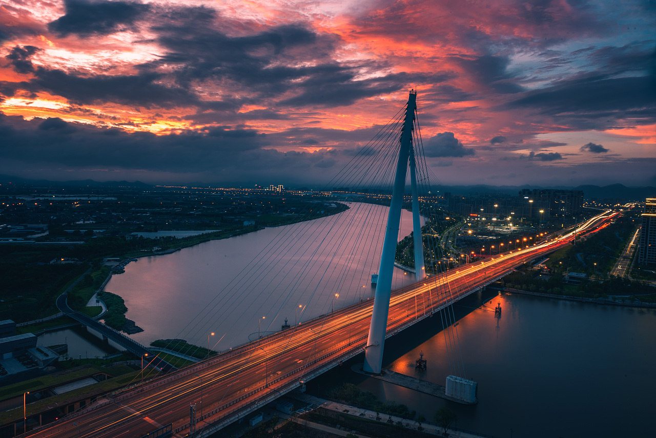 青林湾大桥的晚霞|摄影|风光摄影|泗水三江口 - 原创作品 - 站酷