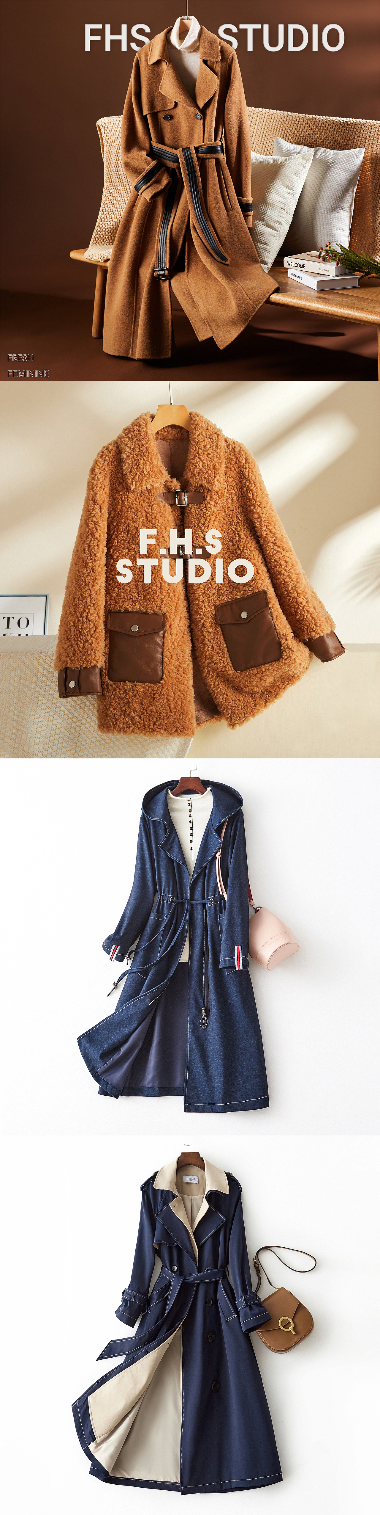 女装平铺挂拍精拍拍摄 风衣大衣连衣裙西装 淘宝唯品会（图ZMjM0OTc1MzI0） - 产品摄影 - 站酷设计师凤凰摄FHS原创素材 - 站酷ZCOOL