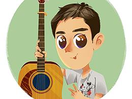 長不大的大眼睛男孩——人物插畫