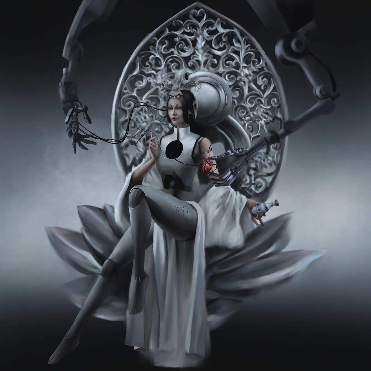 赛博朋克机械姬（图ZMjg2ODAzMzYw） - 新锐潮流插画 - 站酷设计师邓司原创素材 - 站酷ZCOOL
