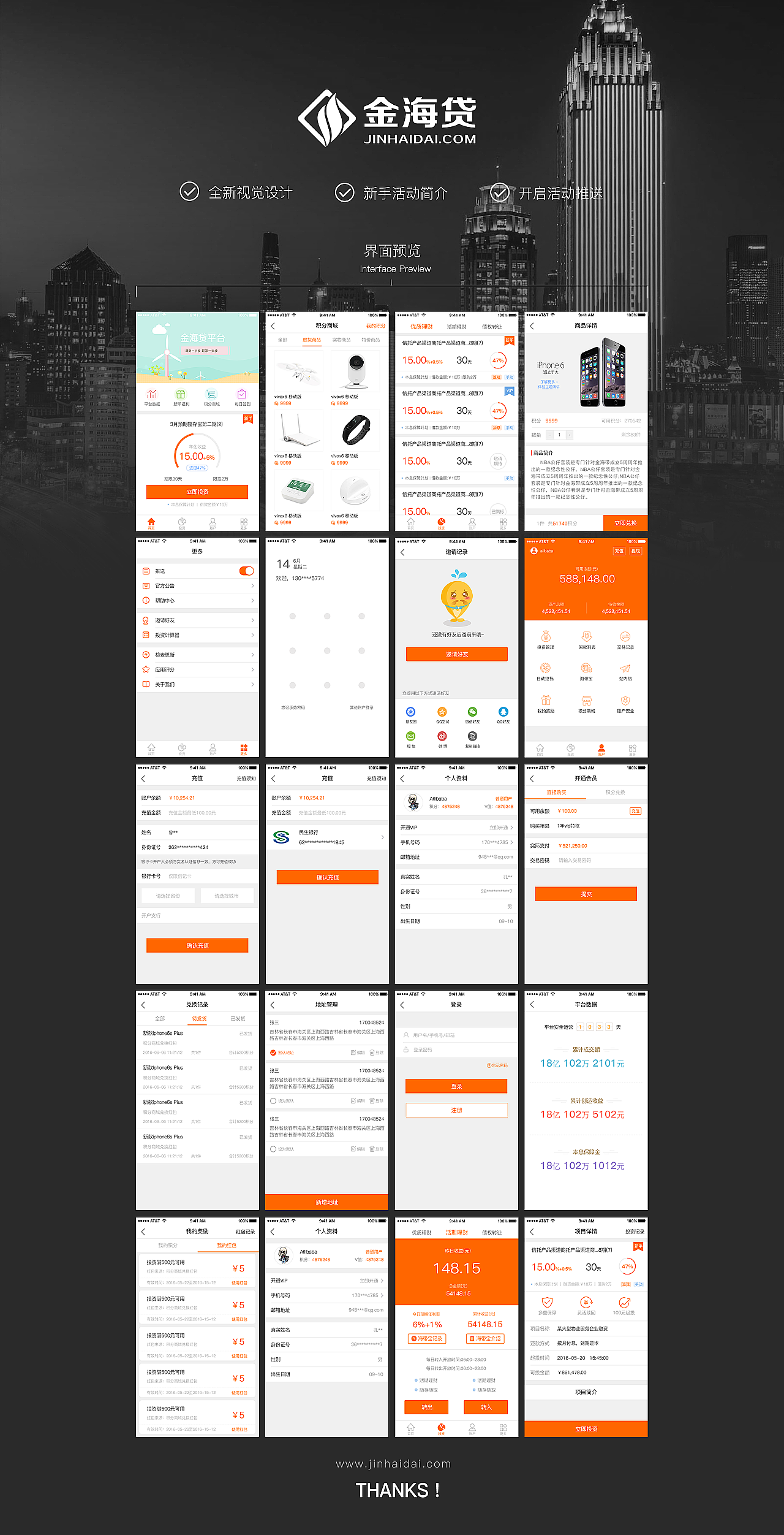 金海贷app（图ZOTQ3NjQwNzY=） - APP界面 - 站酷设计师unclkong原创素材 - 站酷ZCOOL