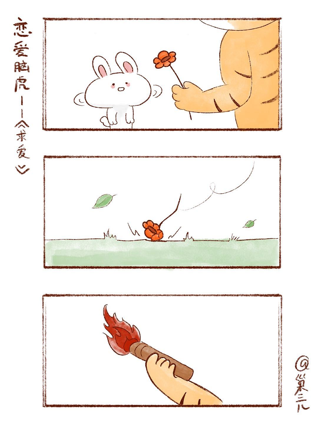 恋爱脑虎系列-四格漫|||202106（图ZMjc2MjgwNjA0） - 单幅漫画 - 站酷设计师巢三儿原创素材 - 站酷ZCOOL