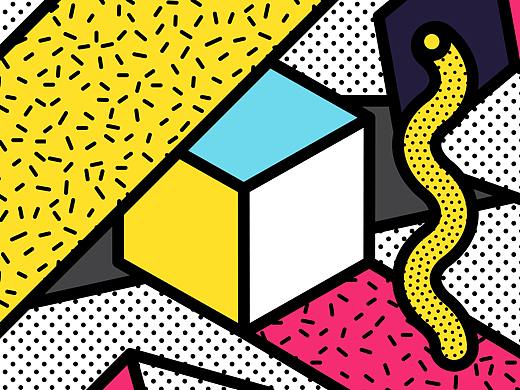 40张孟菲斯几何海报背景源文件