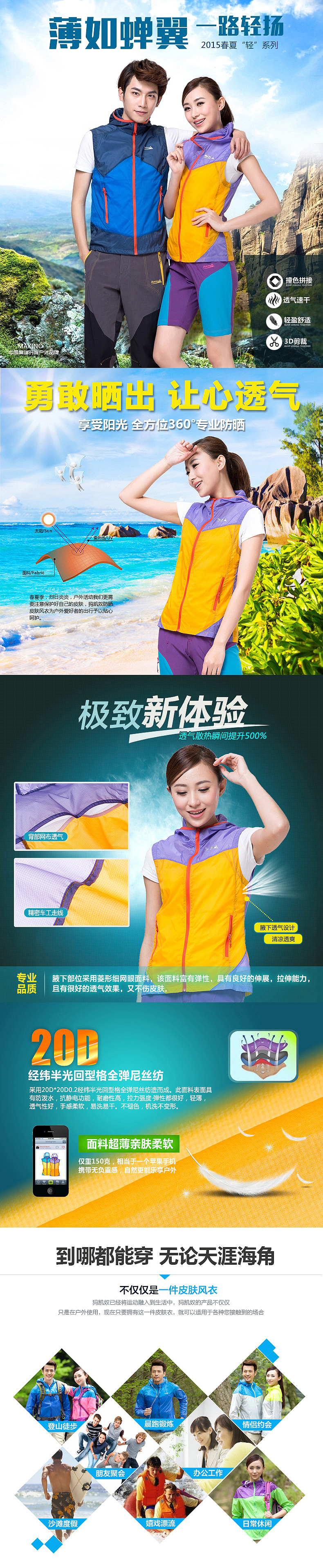 户外皮肤衣详情页优化