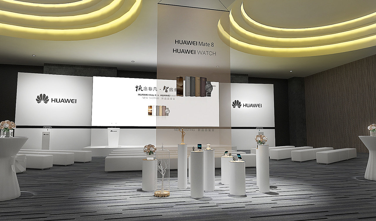 华为概念展厅设计3d设计效果图