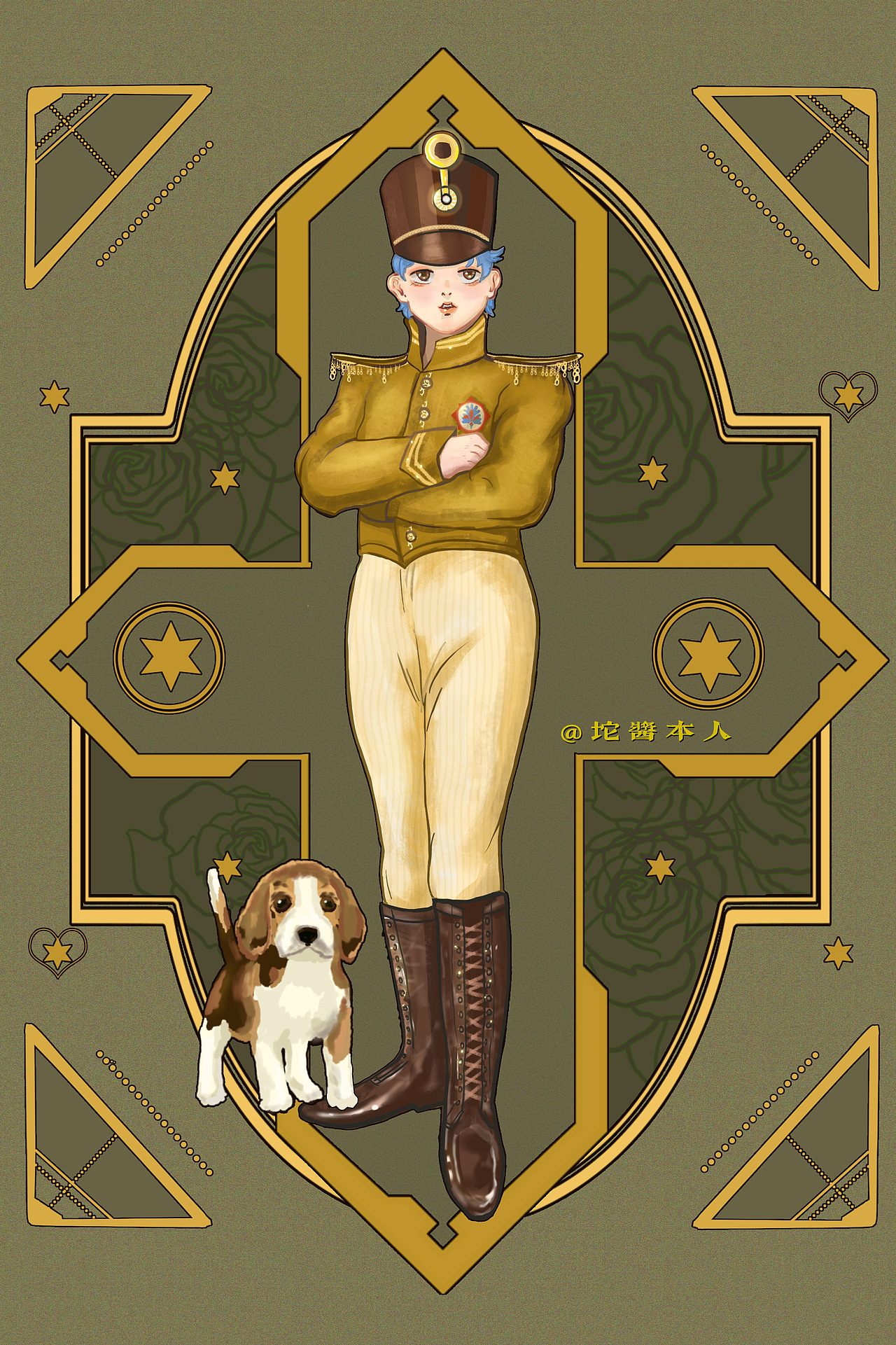 比格小猎犬和主人（图ZMjM2NTExMzA0） - 创作习作 - 站酷设计师坨酱本人原创素材 - 站酷ZCOOL