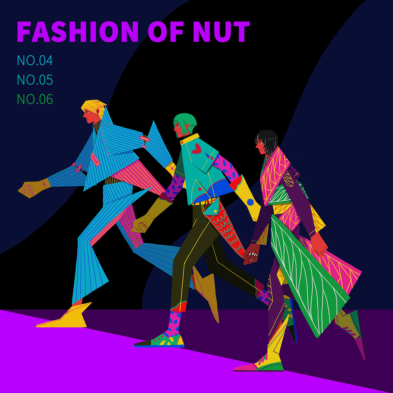 虚拟时装周服装插画