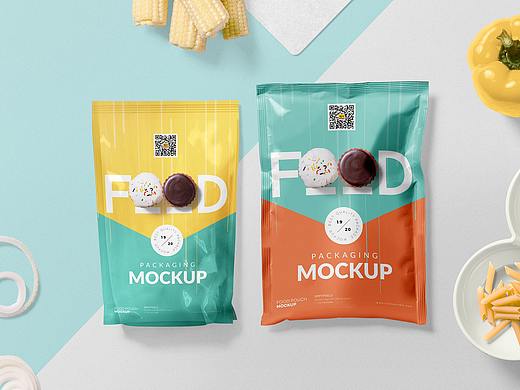 小清新饼干膨化食品包装样机贴图教程