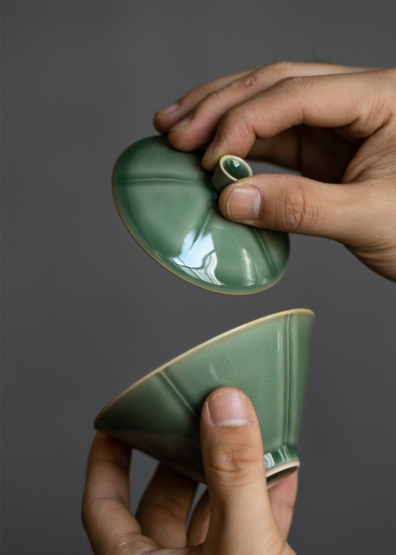 青瓷盖碗/越窑青瓷茶具