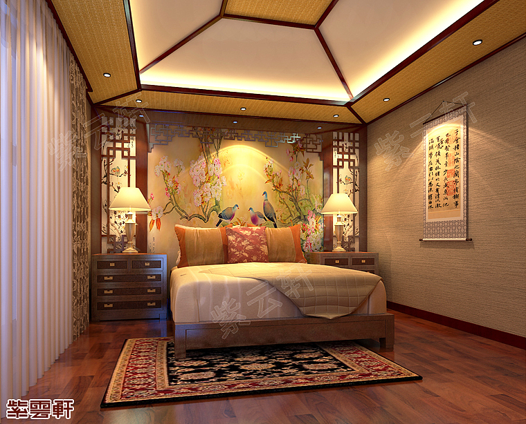 仿古别墅卧室实景图