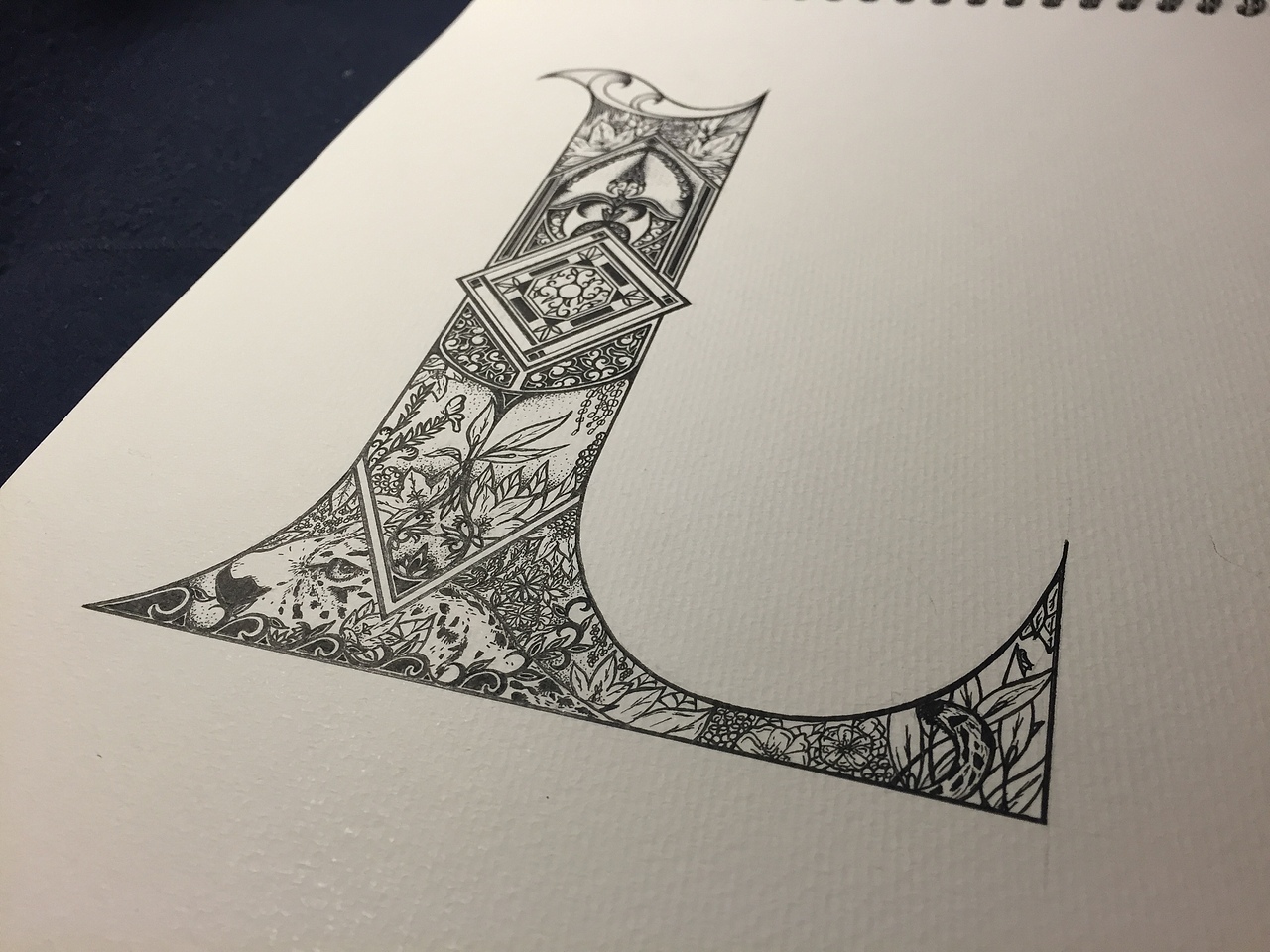 针管笔字体设计《l》|插画|艺术插画|torasen_原创作品-站酷zcool