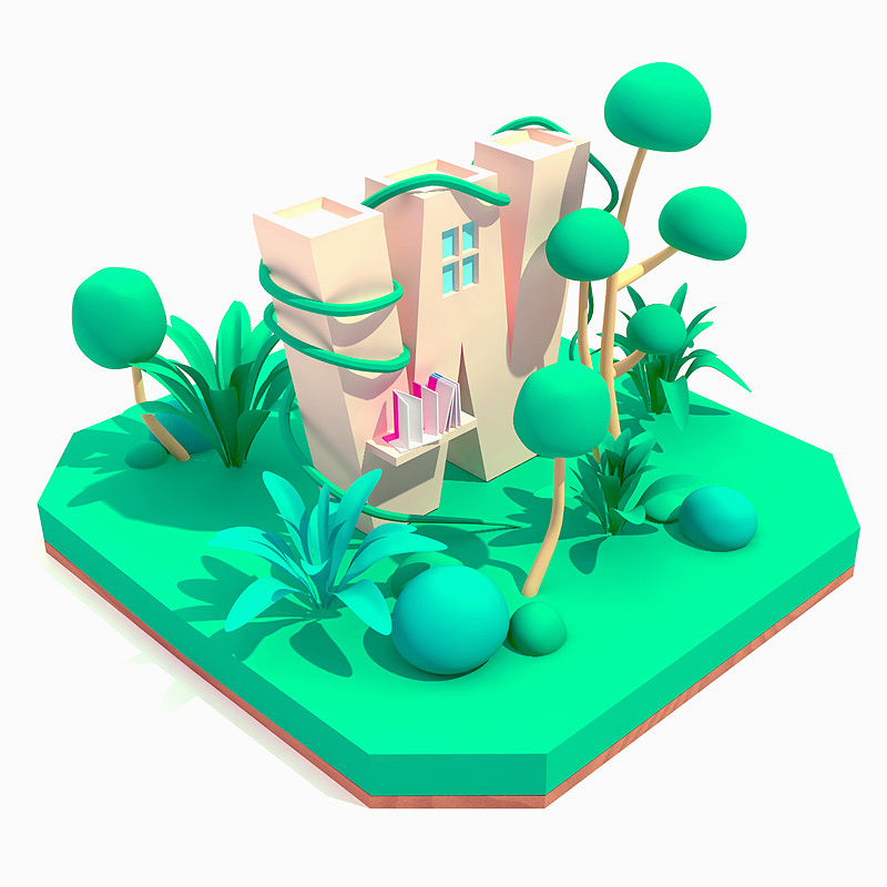 C4D临摹练习-英文字母W