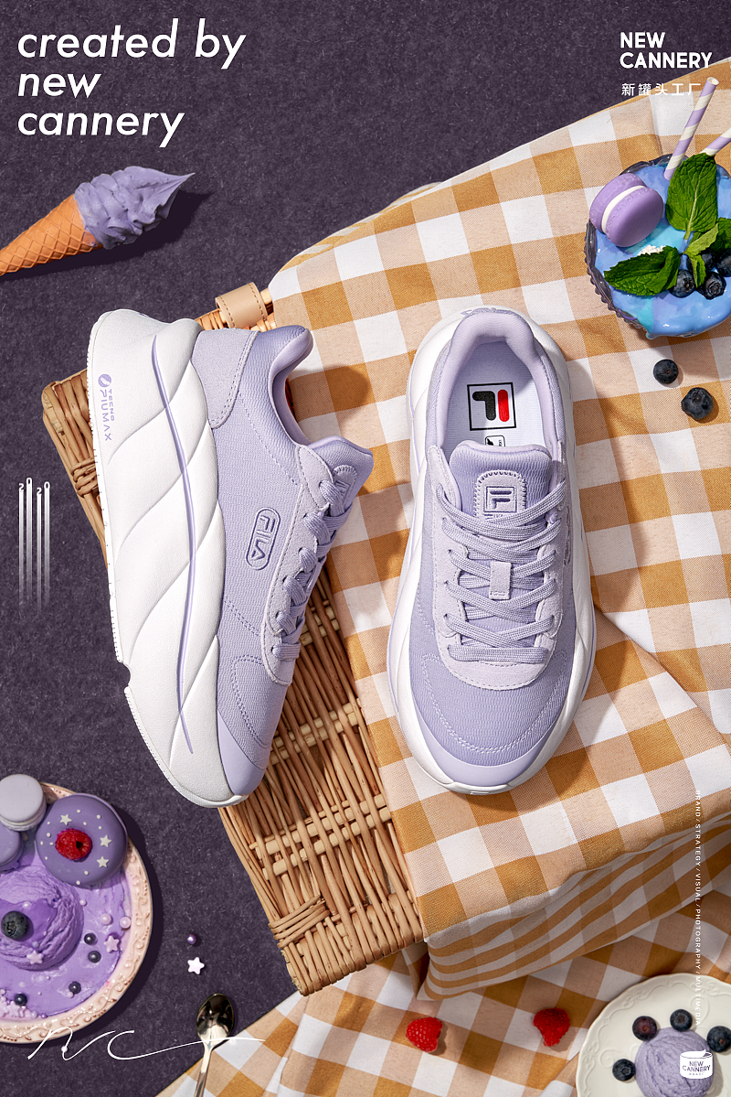创意视觉『 FILA｜GELATO雪糕鞋 』✖ 新罐头（图ZMjQwMjE4Mzgw） - 产品摄影 - 站酷设计师新罐头视觉策略原创素材 - 站酷ZCOOL