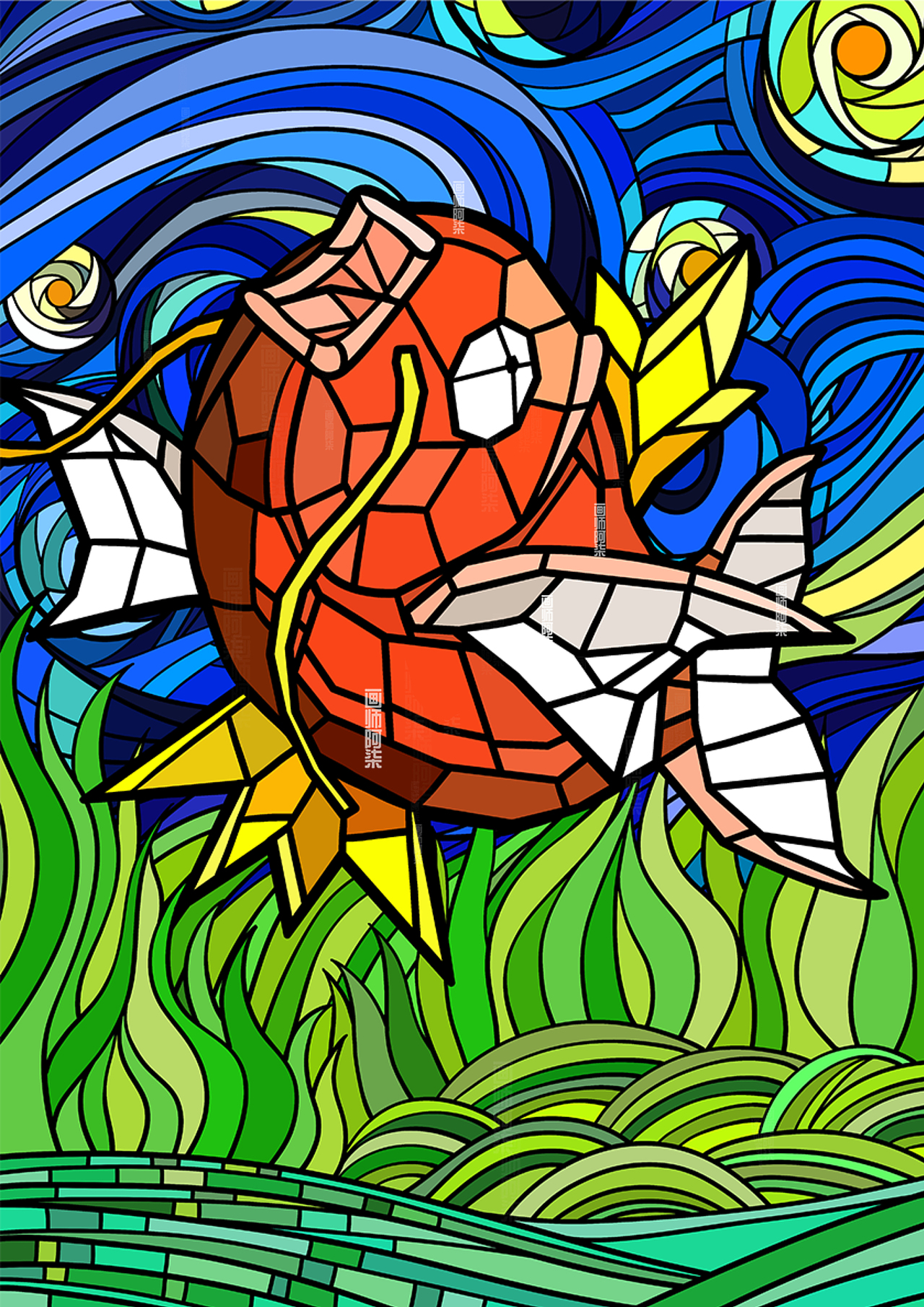 宝可梦卡牌教堂玻璃风格卡牌创作（图ZMzczMTg5Mzgw） - 图案 - 站酷设计师画师阿柒原创素材 - 站酷ZCOOL