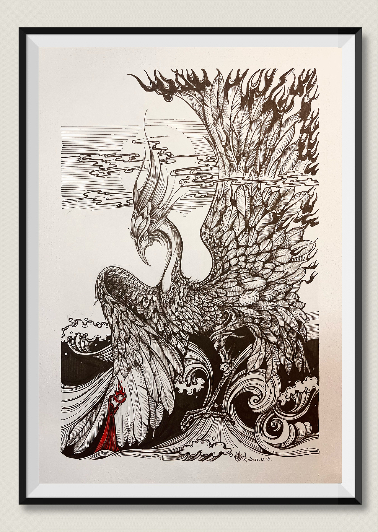 山海-毕方 原创手绘附线稿（图ZMzI1NjQwMDY4） - 创作习作 - 站酷设计师Spring漫文画原创素材 - 站酷ZCOOL