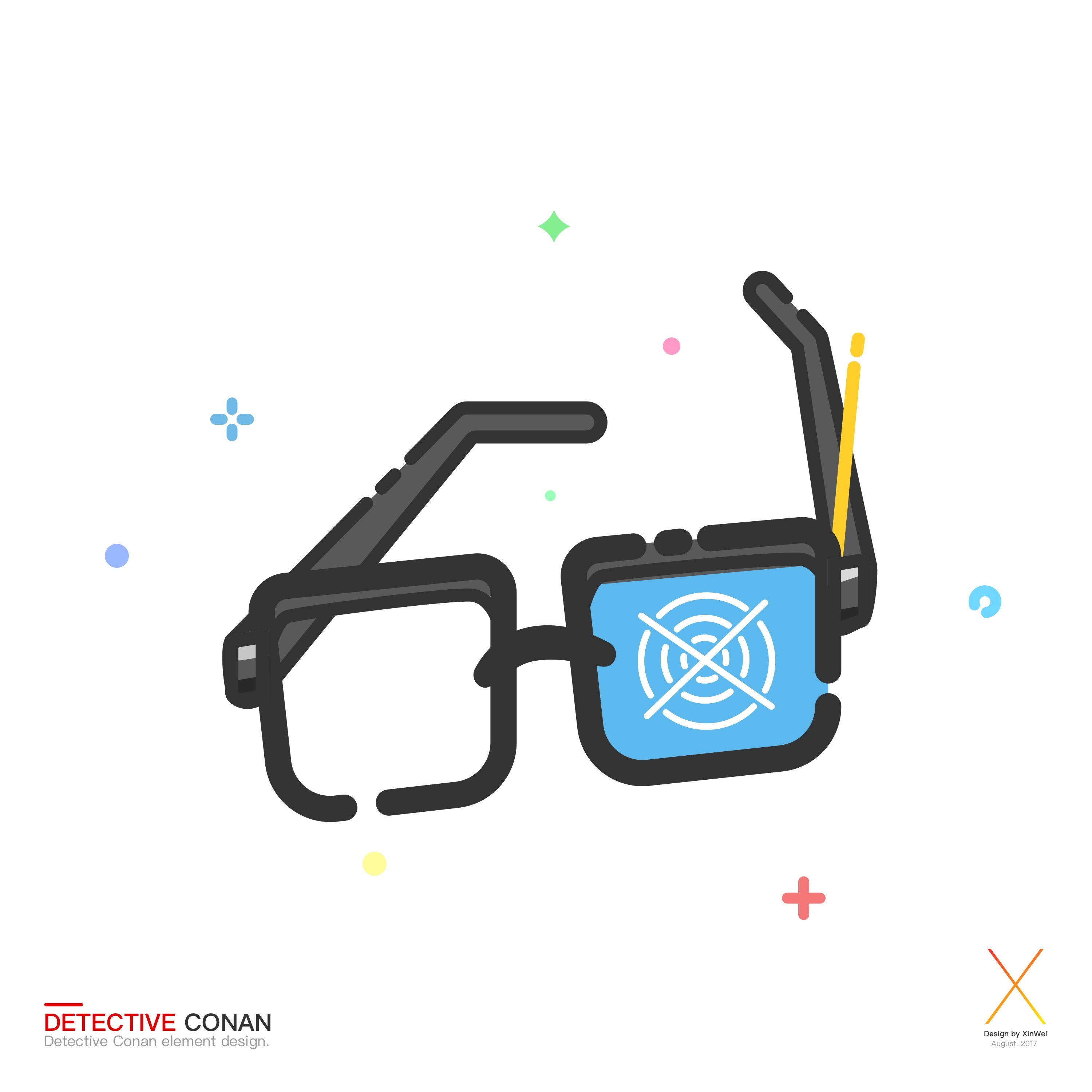 名侦探柯南 — 元素设计|ui|图标|吃葡萄吐葡萄 - 原创作品 - 站酷