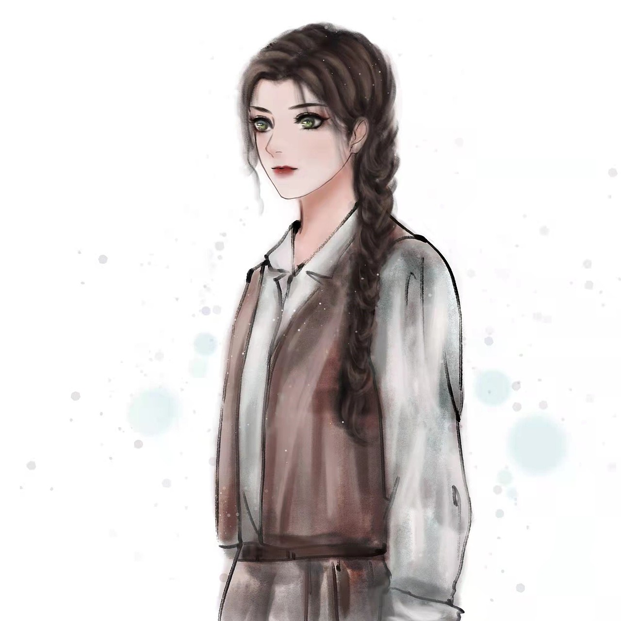 紫衣少女小格子在画画呀大雪24小格子在画画呀c君精选-吉祥物设计1073