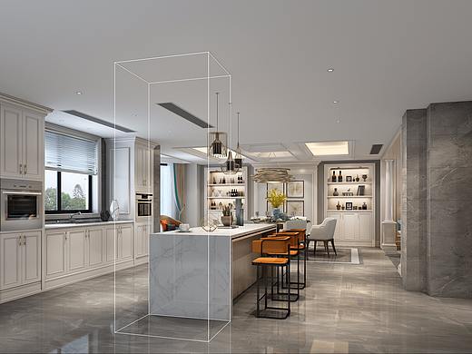 龙湖悠山郡别墅装修|美式轻奢别墅设计