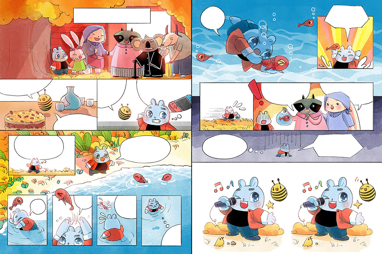 儿童插画《球球和美美》系列 连环画（图ZMjMzNDM0MTcy） - 儿童插画 - 站酷设计师婵酱原创素材 - 站酷ZCOOL