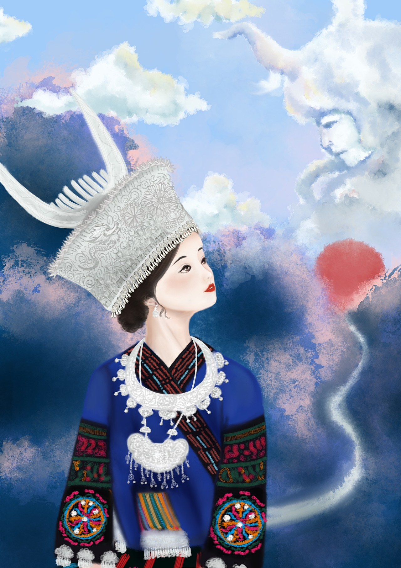 遥望先祖九黎苗族少女