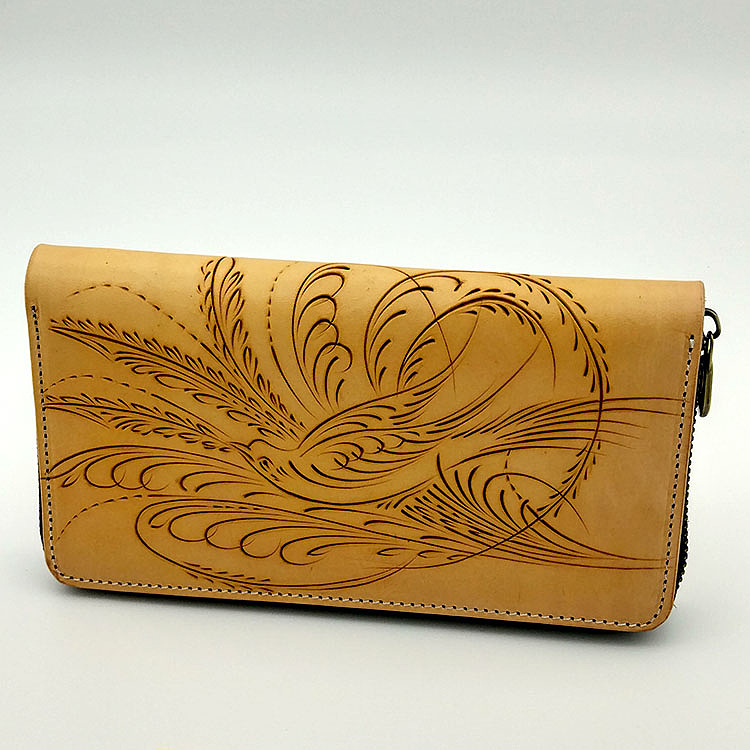 皮雕刀线图案钱包