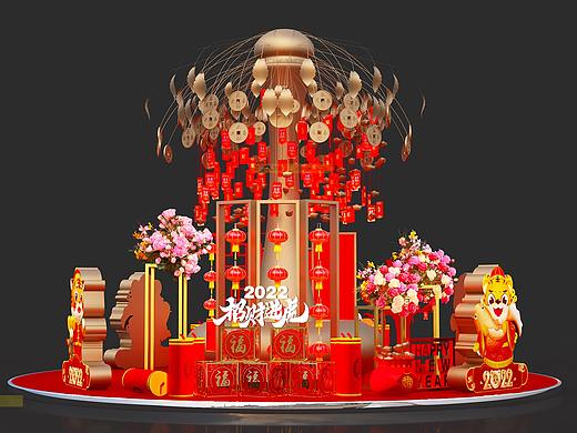新年发财树元宵节中庭美陈