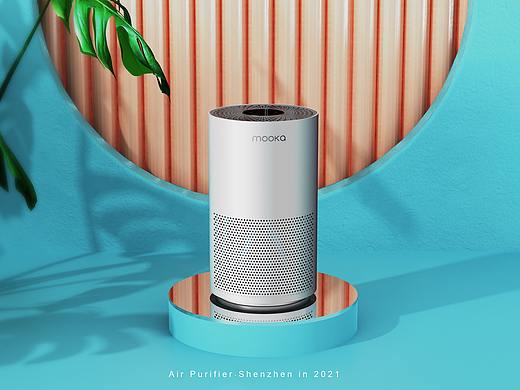 洁净空气,清新生活,MOOKA空气净化器渲染效果图