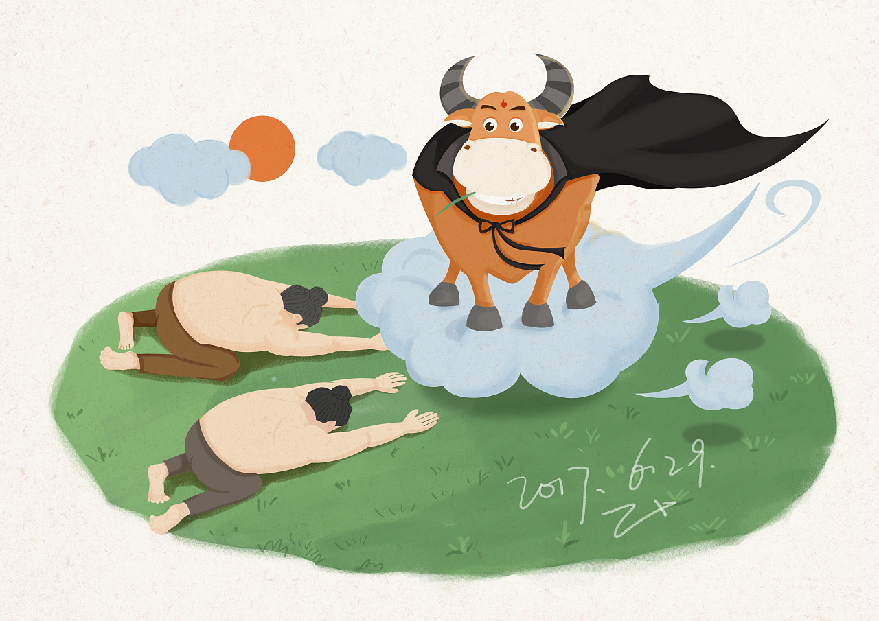 系列插画牛的故事