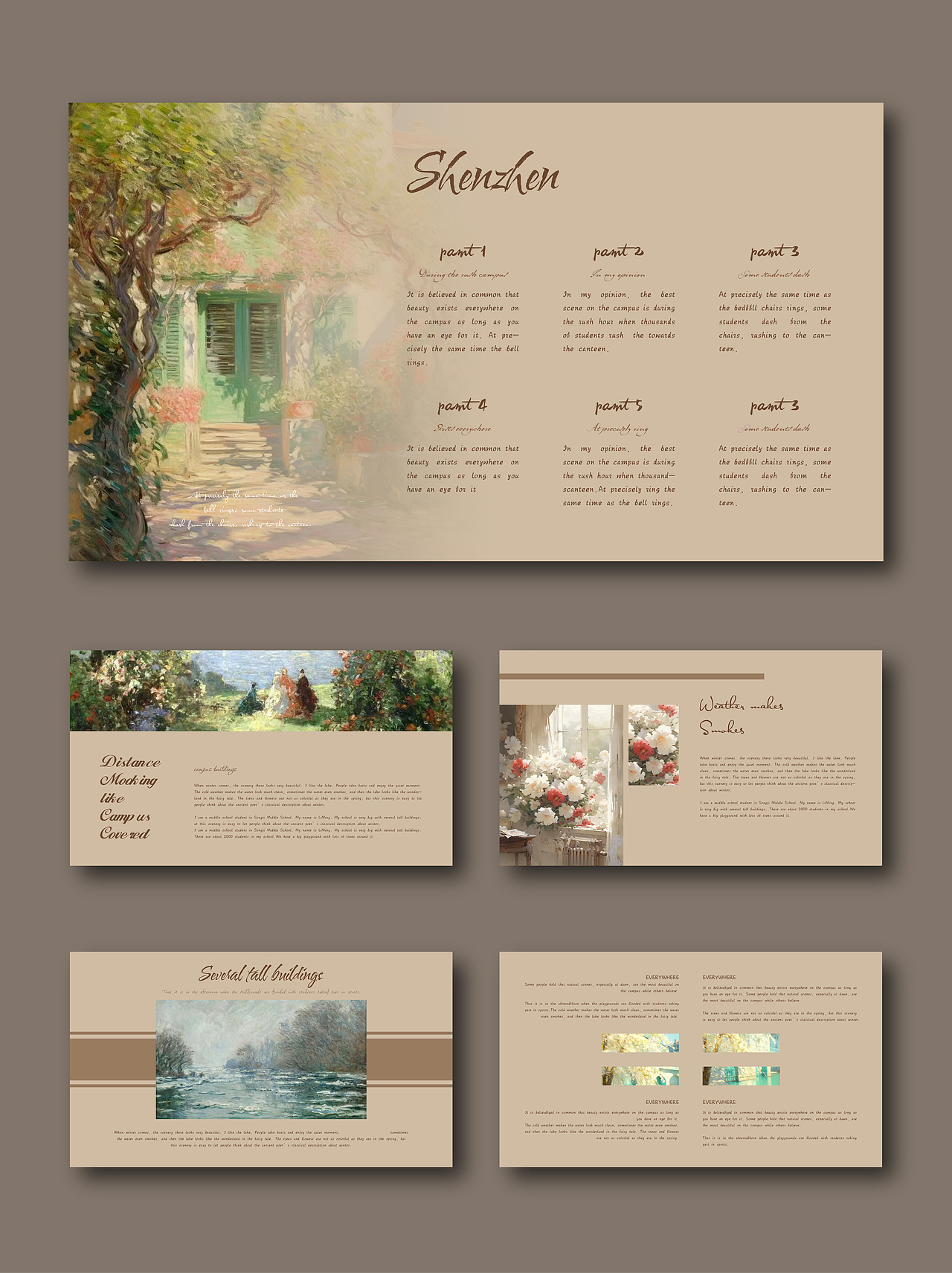 油画风PPT设计-绝美印象派