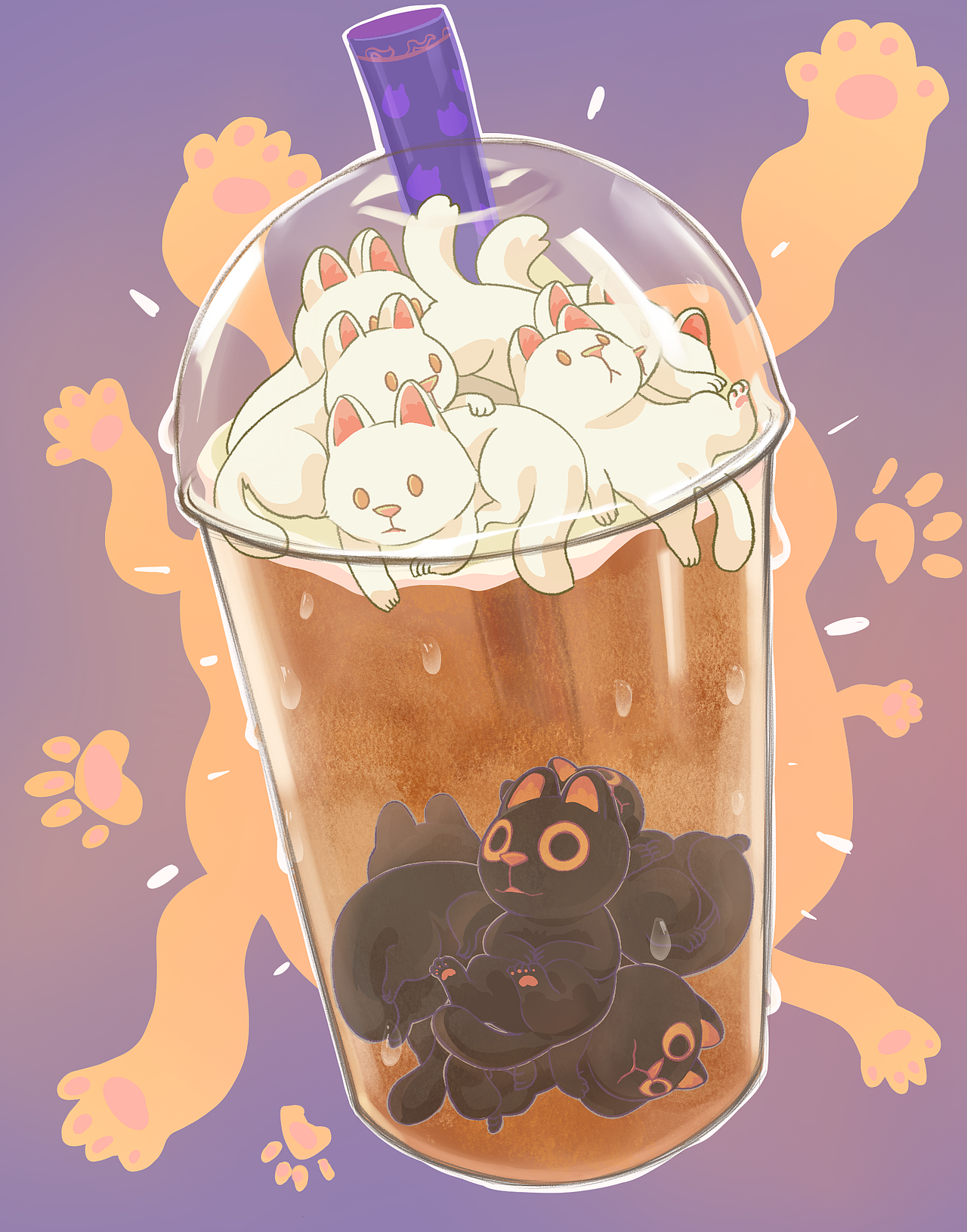 雪顶猫咖（图ZMjIxNjIyMTg0） - 儿童插画 - 站酷设计师河豚王原创素材 - 站酷ZCOOL