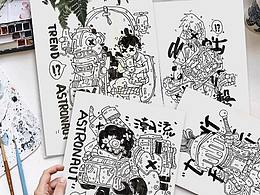 7月 风格 平面插画