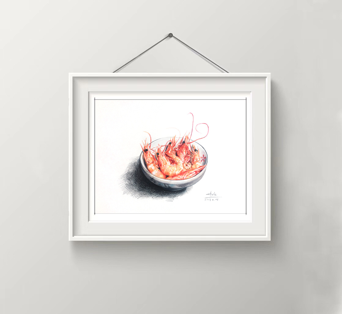 彩铅绘画《虾》