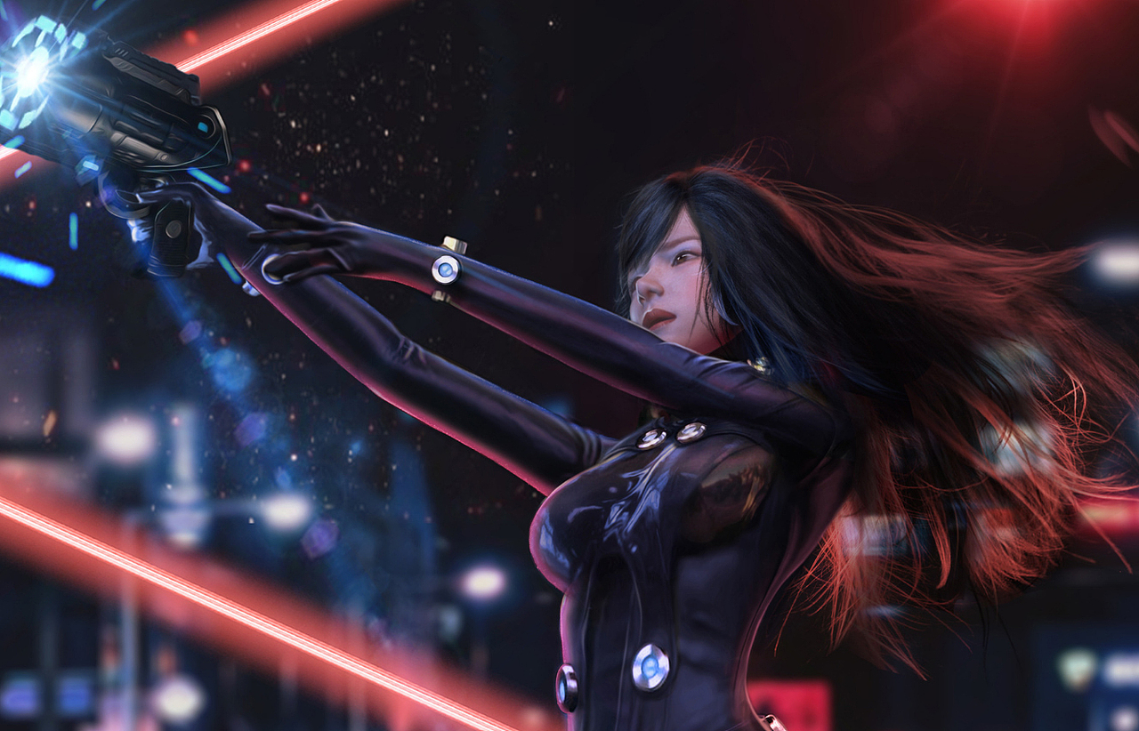 一张原创的《gantz》(杀戮都市)插画_双强-站酷zcool