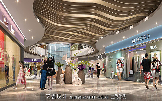 供河北商业街装修客户参考的大型商场装修设计效果图