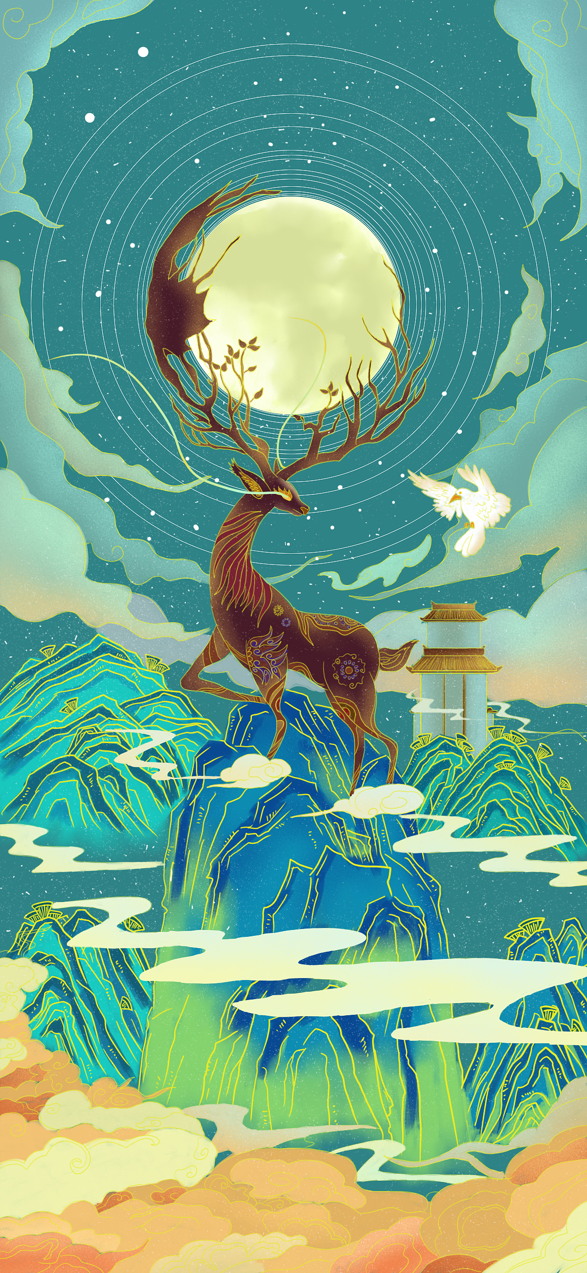 鹿鹿鹿|插画|创作习作|插画师叁典壹肆_原创作品-站酷zcool