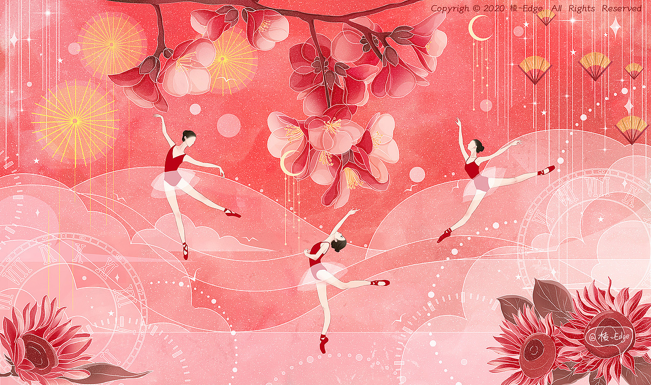 《红·绽放》（图ZMjI1MzQ1NzY0） - 商业插画 - 站酷设计师阿棱C原创素材 - 站酷ZCOOL